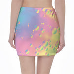 Pastel Acid Melt Print Pencil Mini Skirt