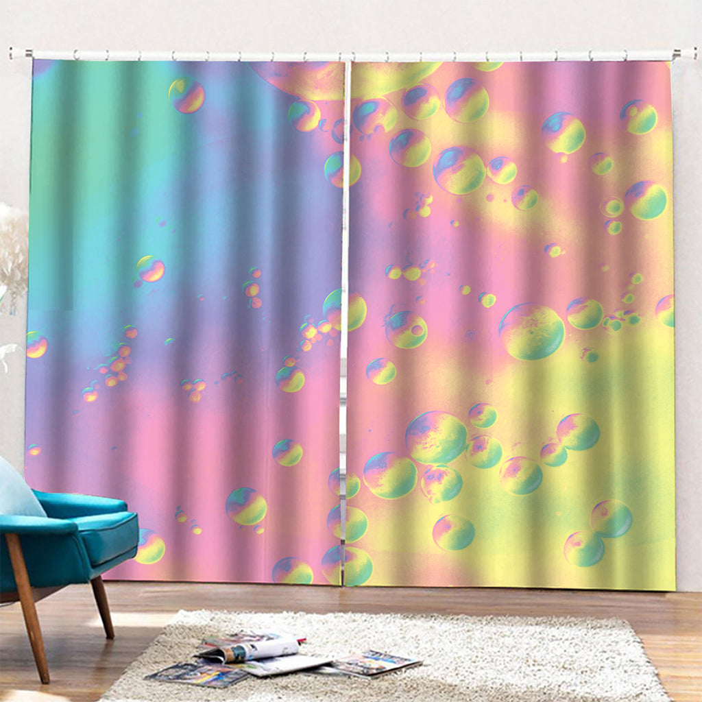 Pastel Acid Melt Print Pencil Pleat Curtains