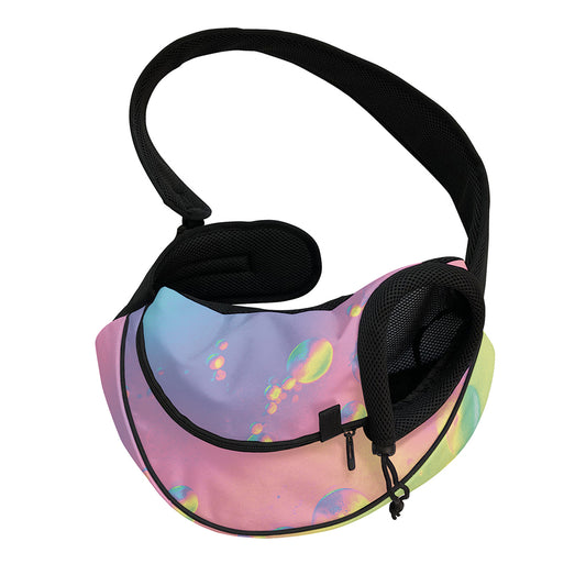 Pastel Acid Melt Print Pet Sling Carrier