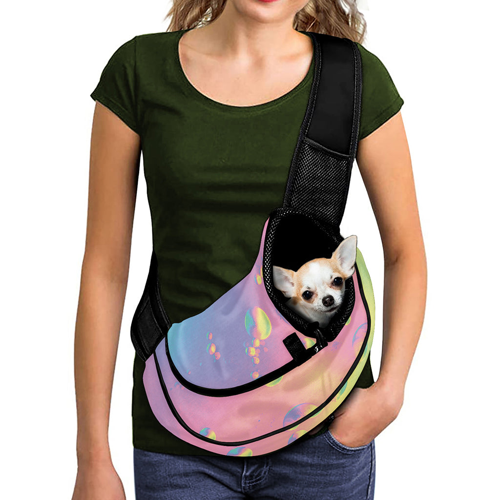 Pastel Acid Melt Print Pet Sling Carrier