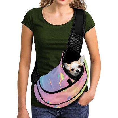 Pastel Acid Melt Print Pet Sling Carrier