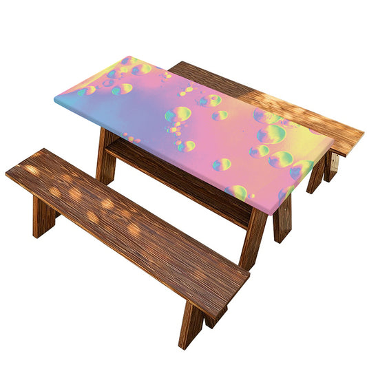 Pastel Acid Melt Print Picnic Table Cover