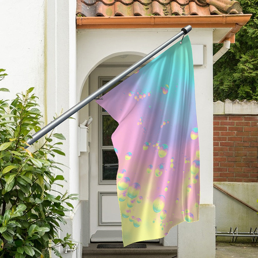 Pastel Acid Melt Print Polyester Flag