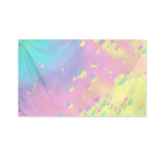 Pastel Acid Melt Print Polyester Flag