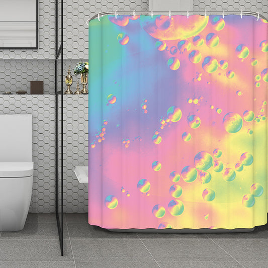 Pastel Acid Melt Print Polyester Shower Curtain