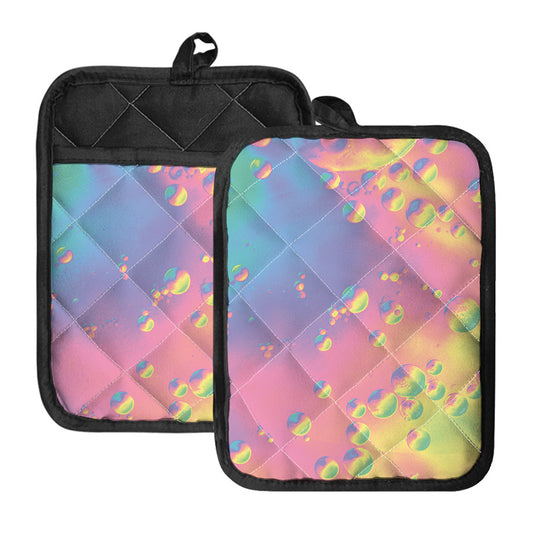 Pastel Acid Melt Print Pot Holders With Pocket