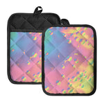 Pastel Acid Melt Print Pot Holders With Pocket