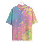 Pastel Acid Melt Print Rayon Hawaiian Shirt