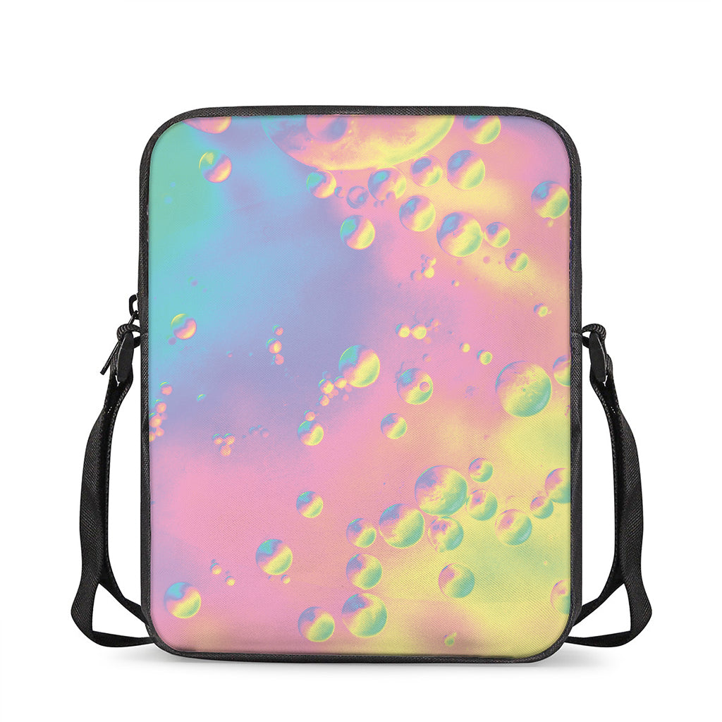 Pastel Acid Melt Print Rectangular Crossbody Bag