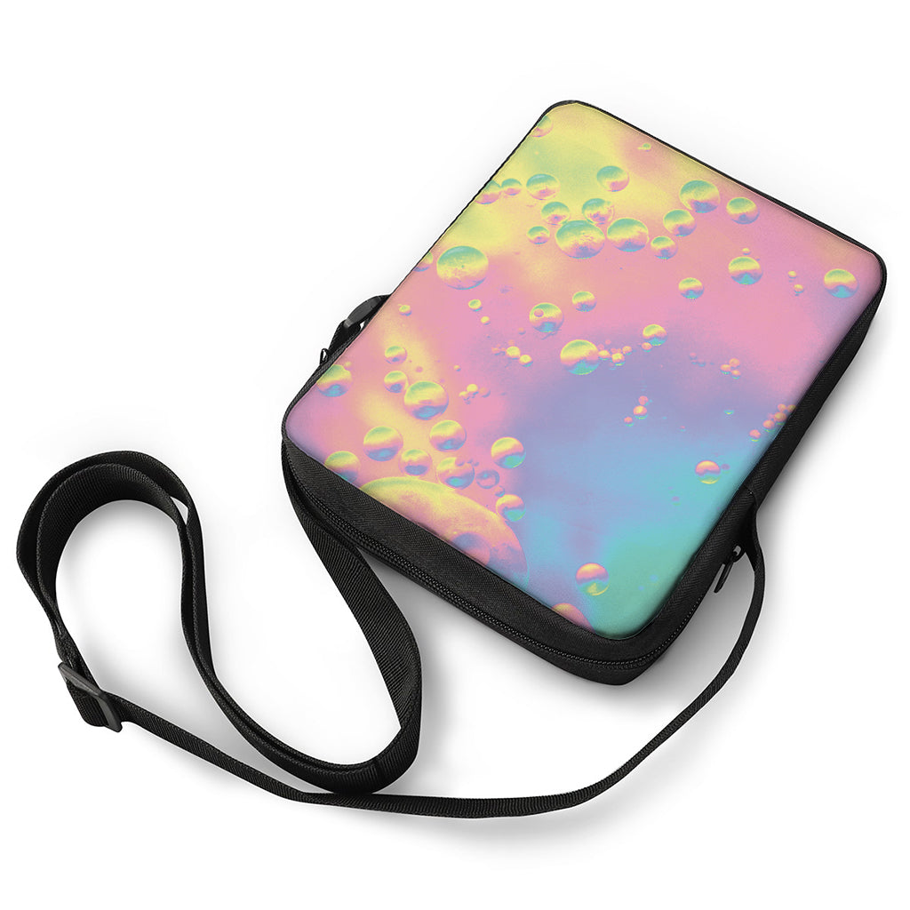 Pastel Acid Melt Print Rectangular Crossbody Bag