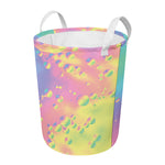 Pastel Acid Melt Print Round Laundry Basket