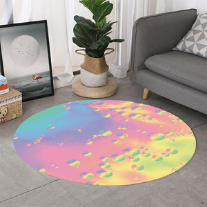 Pastel Acid Melt Print Round Rug