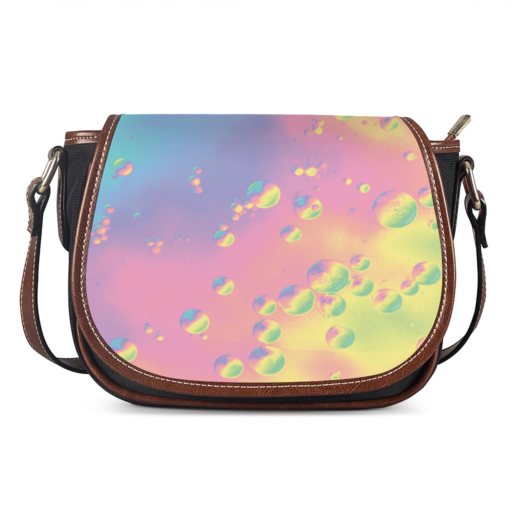 Pastel Acid Melt Print Saddle Bag