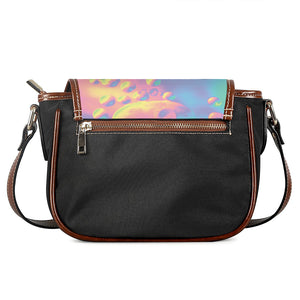 Pastel Acid Melt Print Saddle Bag