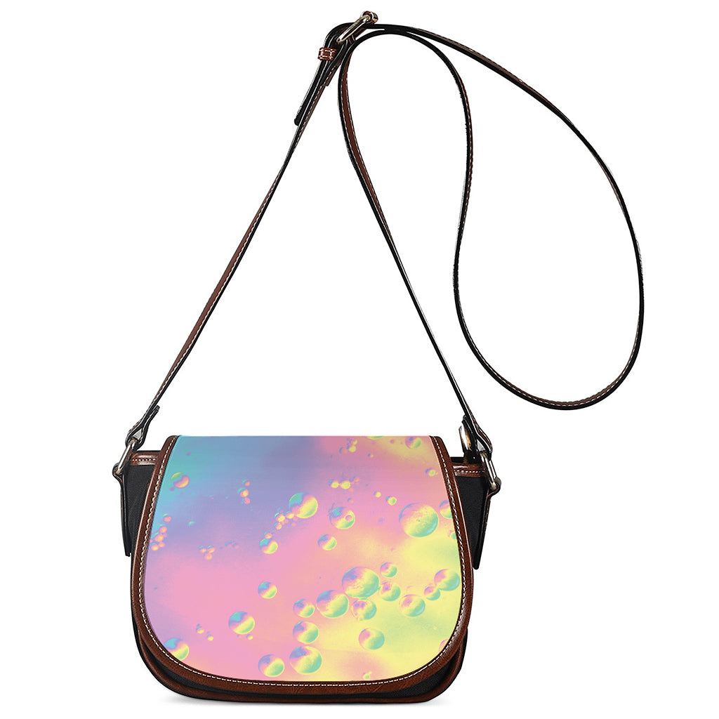 Pastel Acid Melt Print Saddle Bag