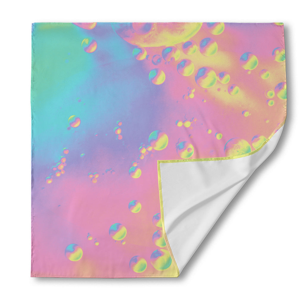 Pastel Acid Melt Print Silk Bandana