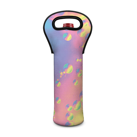 Pastel Acid Melt Print Single Neoprene Wine Tote