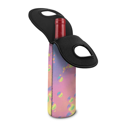 Pastel Acid Melt Print Single Neoprene Wine Tote