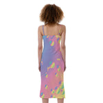 Pastel Acid Melt Print Slim Fit Midi Cami Dress