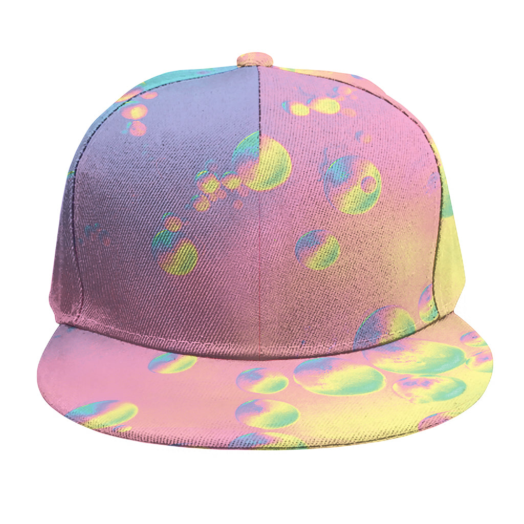 Pastel Acid Melt Print Snapback Cap