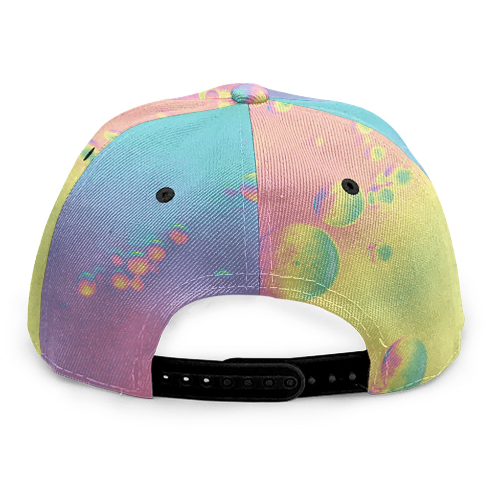 Pastel Acid Melt Print Snapback Cap