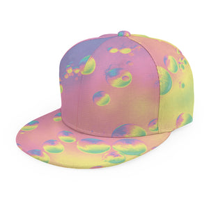 Pastel Acid Melt Print Snapback Cap