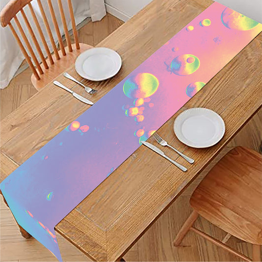 Pastel Acid Melt Print Table Runner