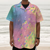 Pastel Acid Melt Print Textured Short Sleeve Shirt