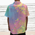 Pastel Acid Melt Print Textured Short Sleeve Shirt