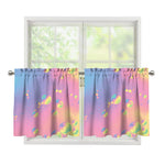 Pastel Acid Melt Print Tier Curtains