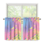 Pastel Acid Melt Print Tier Curtains