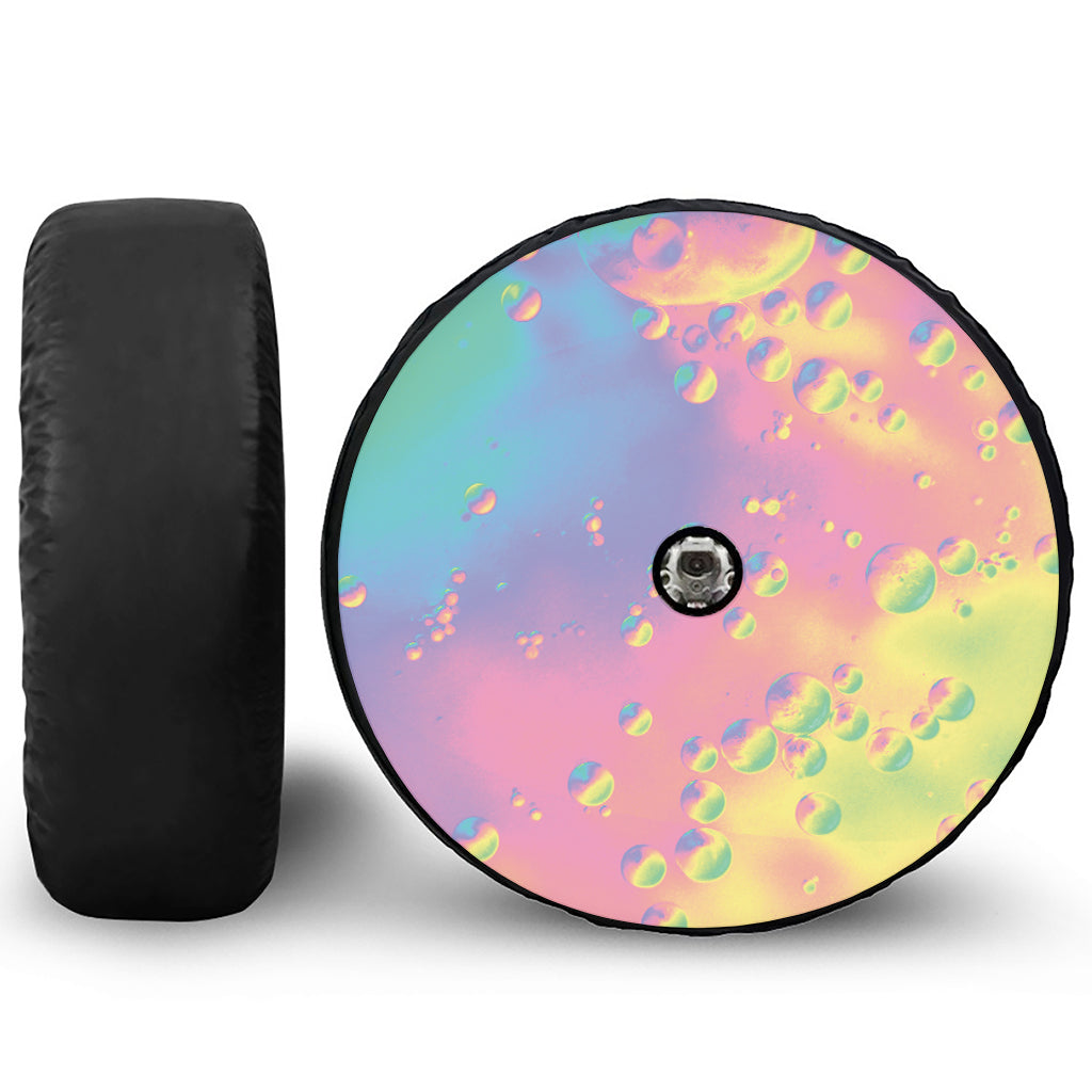 Pastel Acid Melt Print Tire Cover With Camera Hole