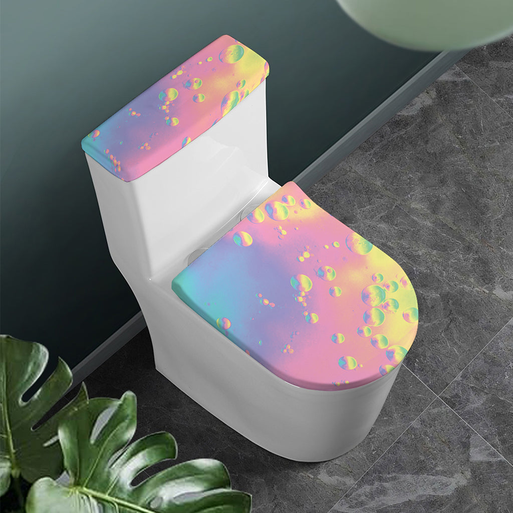 Pastel Acid Melt Print Toilet Lid And Tank Cover Set