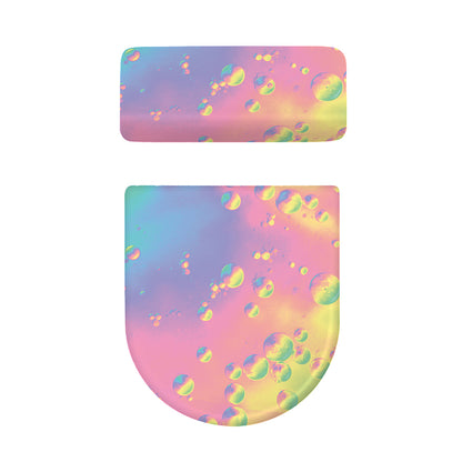 Pastel Acid Melt Print Toilet Lid And Tank Cover Set