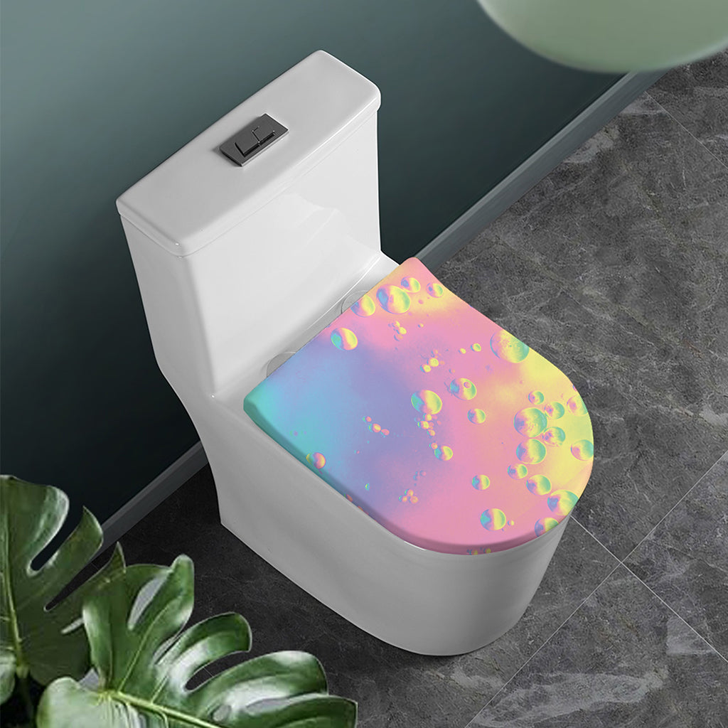 Pastel Acid Melt Print Toilet Lid Cover