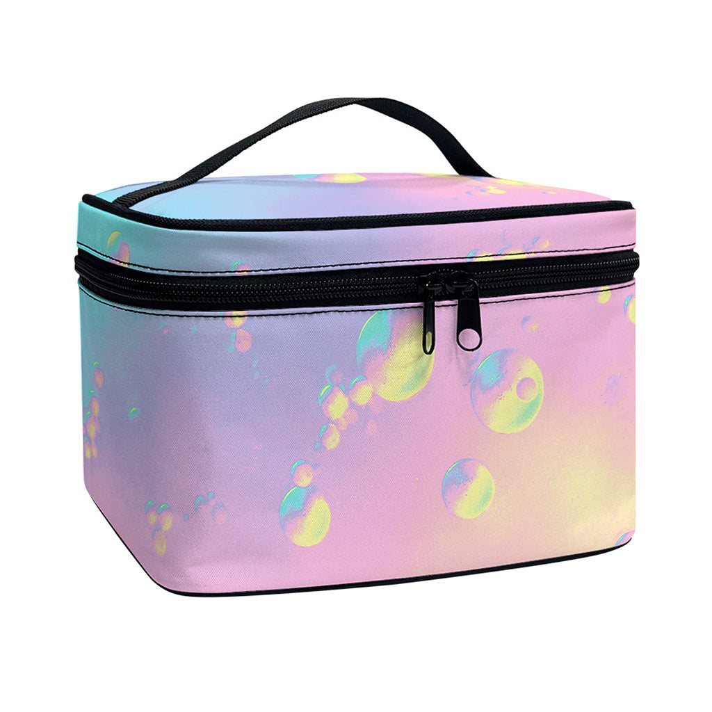 Pastel Acid Melt Print Travel Makeup Bag