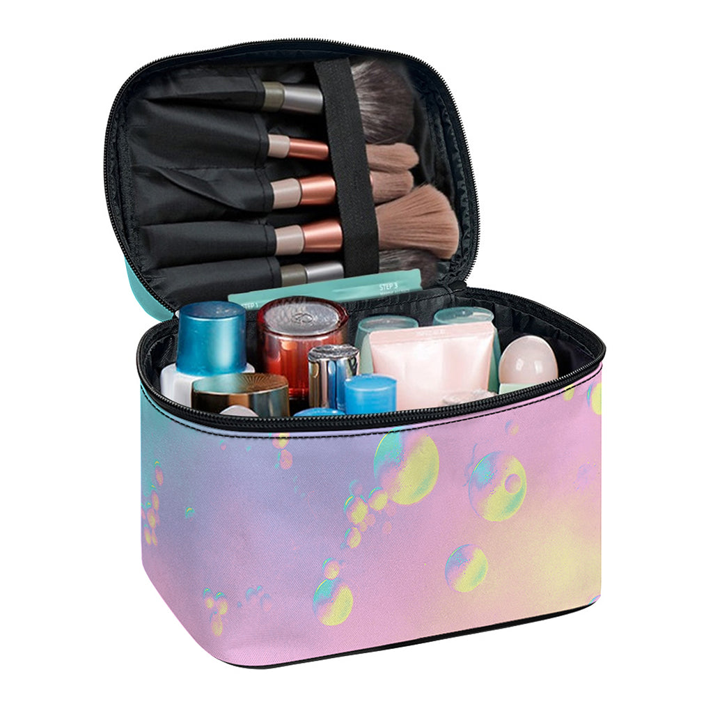 Pastel Acid Melt Print Travel Makeup Bag