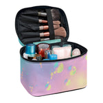 Pastel Acid Melt Print Travel Makeup Bag