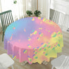 Pastel Acid Melt Print Waterproof Round Tablecloth