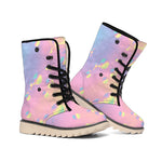 Pastel Acid Melt Print Winter Boots