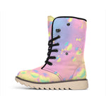 Pastel Acid Melt Print Winter Boots