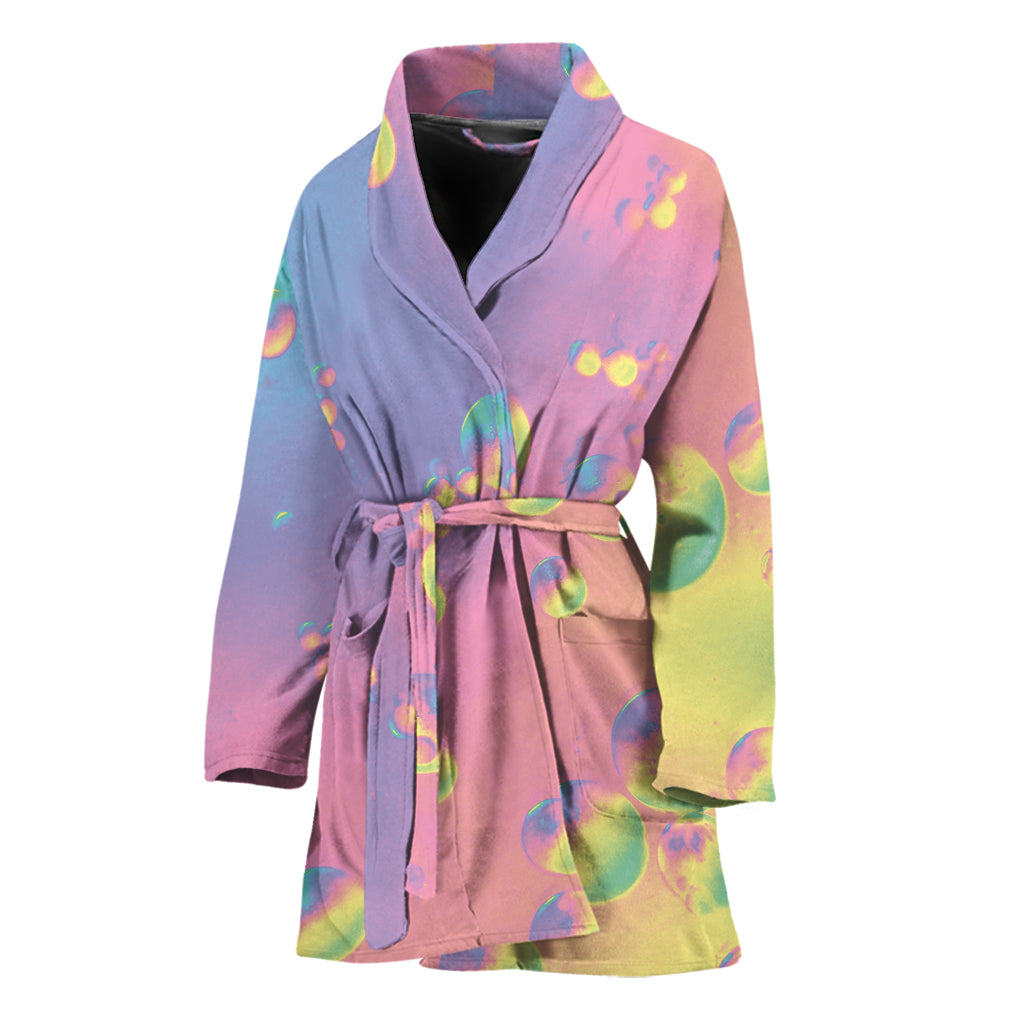 Pastel Acid Melt Print Women's Bathrobe