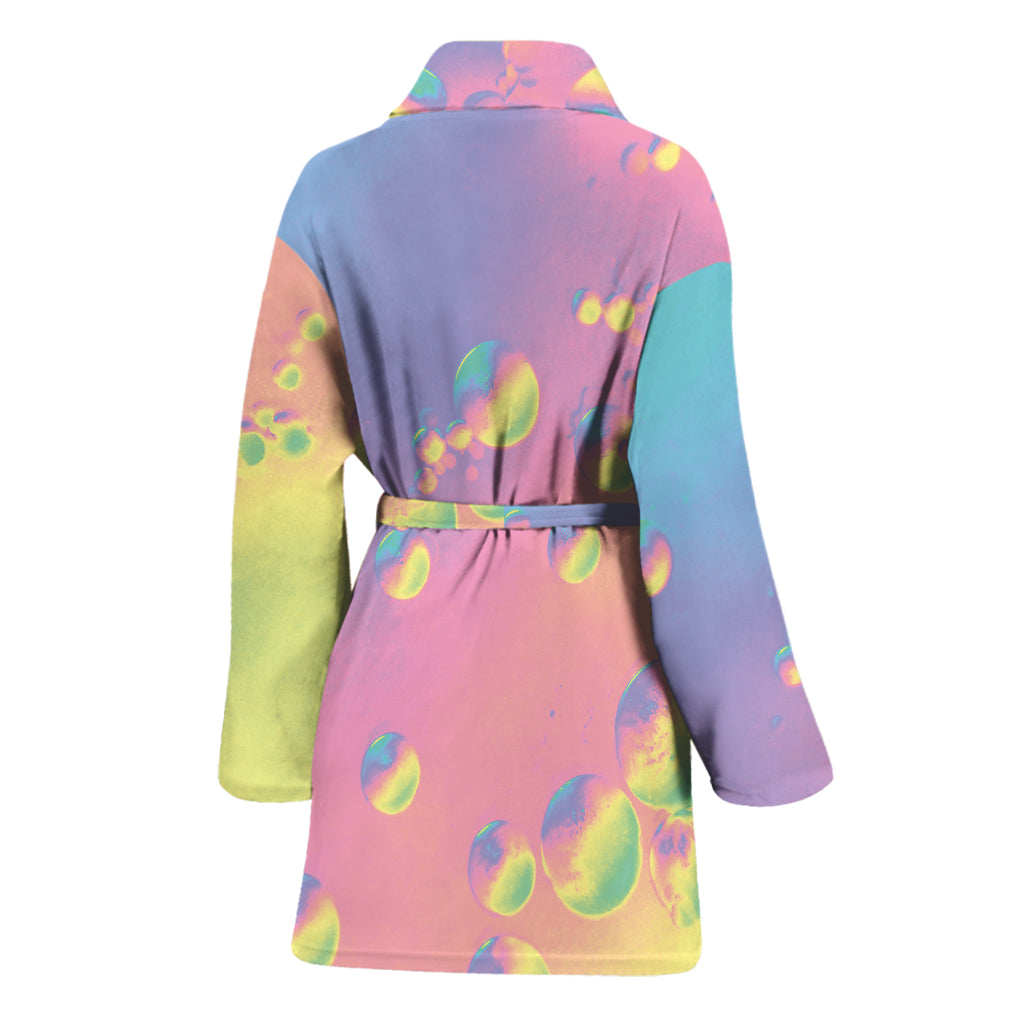 Pastel Acid Melt Print Women's Bathrobe