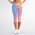Pastel Acid Melt Print Women's Capri Leggings