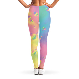 Pastel Acid Melt Print Women's Leggings