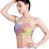 Pastel Acid Melt Print Women's Sports Bra