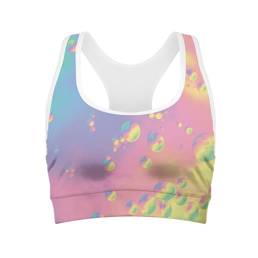 Pastel Acid Melt Print Women's Sports Bra