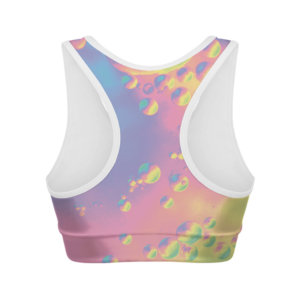 Pastel Acid Melt Print Women's Sports Bra