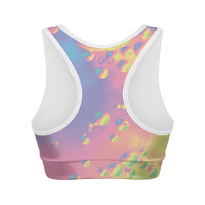 Pastel Acid Melt Print Women's Sports Bra