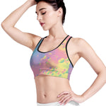 Pastel Acid Melt Print Women's Sports Bra